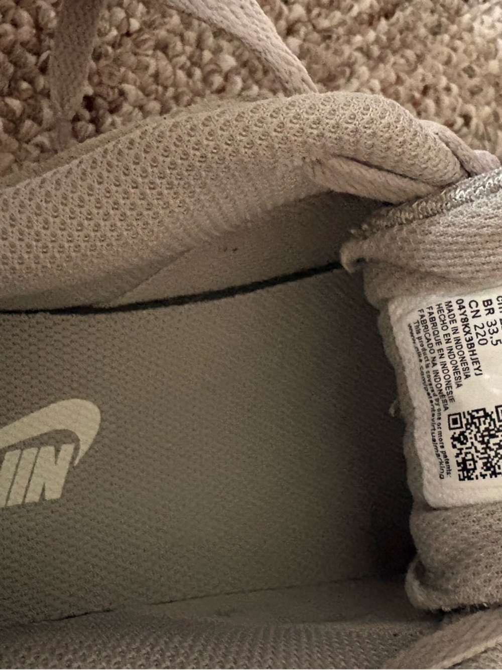 Nike Red Shoe Box with White Label size 5